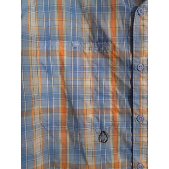 Columbia PFG XL Blue Plaid Button Down Omni Shade Comfort Casual Occasion Shirt - Picture 2 of 5